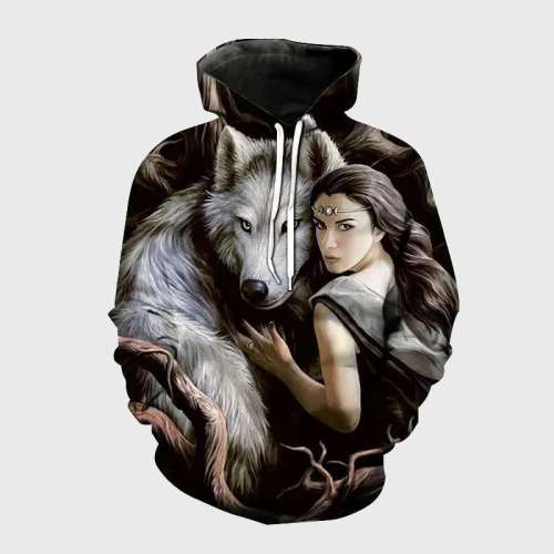 Girl And Wolf Hoodie