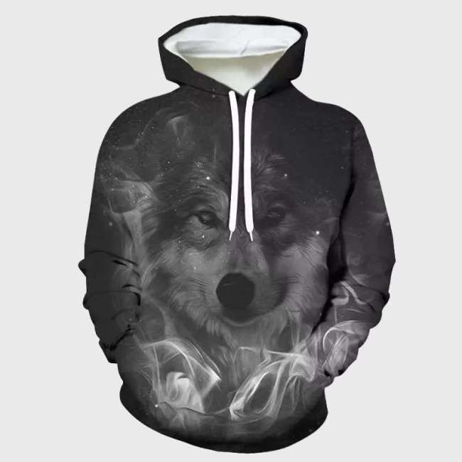 Abstract Wolf Hoodie