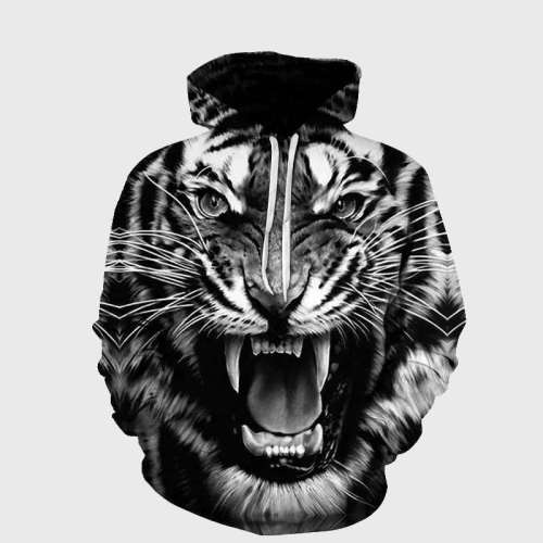 Black Tiger Roar Hoodie