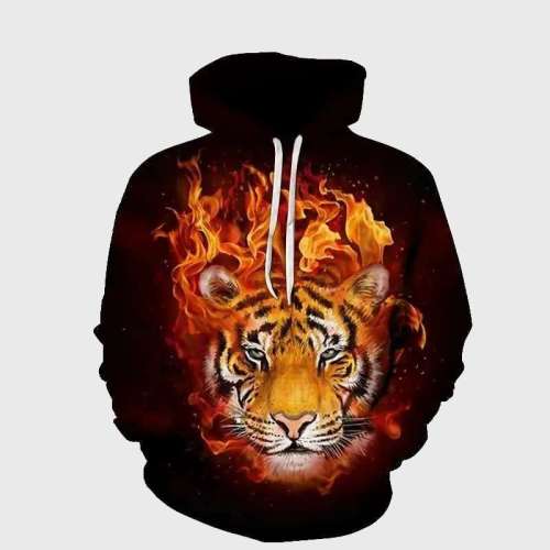Family Matching Hoodie Fire Tiger Hoodie