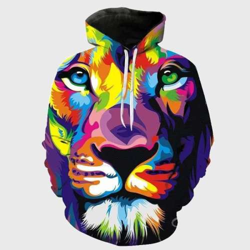 3D Colorful Lion Hoodie