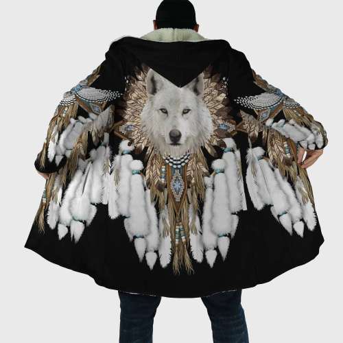 Black Native Wolf Coat