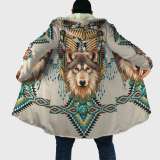 Native Geometric Wolf Coat