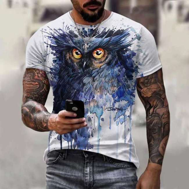 Owl Ink Print T-Shirt