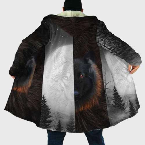Yin Yang Wolf Cloak Coat