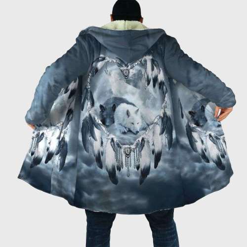 Dreamcatcher Wolf Print Coat