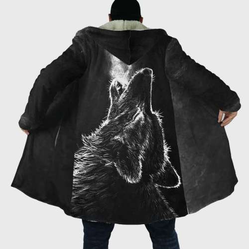 Wolf Howl Print Coat