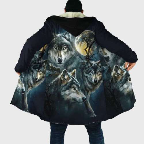 Three Wolf Moon Print Coat