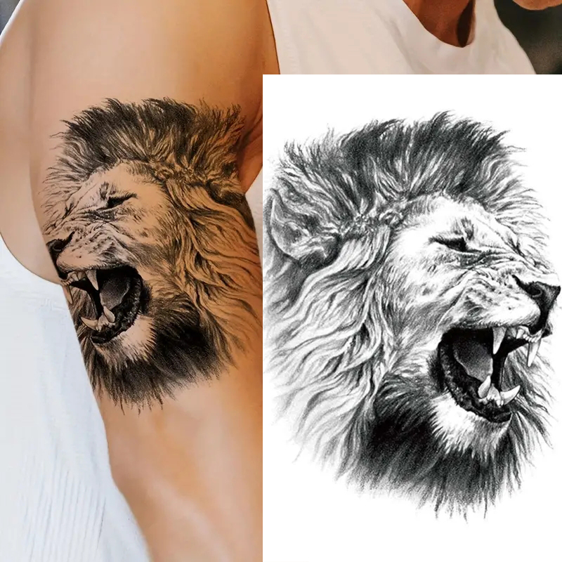Lion Portrait Tattoo at best price in Mumbai by Aliens Art Private Limited  | ID: 4903917262