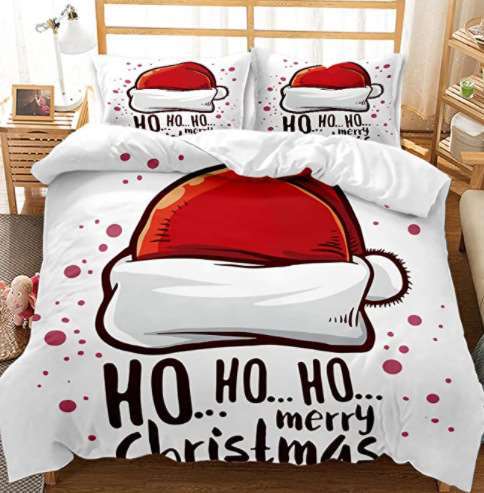 Merry Christmas Hohoho Slogan Bedding Set