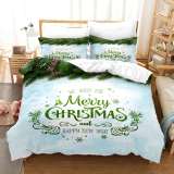 Merry Christmas And Happy New Year Theme Bedding Set
