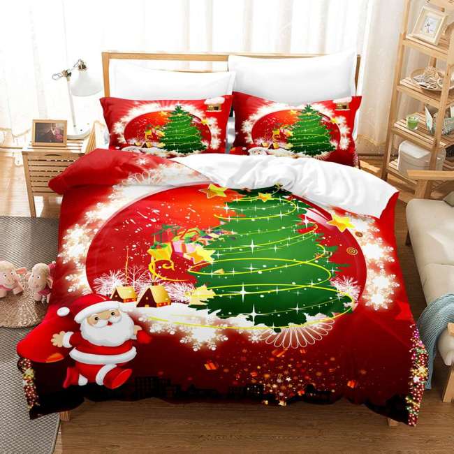 Cute Christmas Santa Claus Bedding Set
