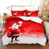 Christmas Santa Claus Snowflakes Bed Cover