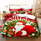 Merry Christmas Santa Claus Bed Cover