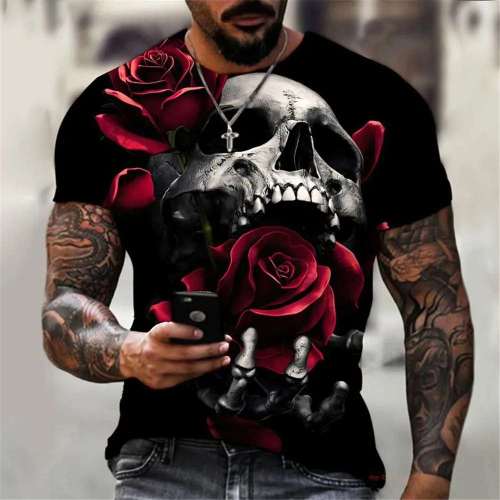 Black Skull Rose T-Shirt