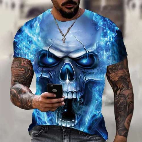 3D Flame Skull T-Shirt