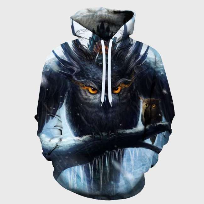 Family Matching Hoodie Owl Graphic Hoodie
