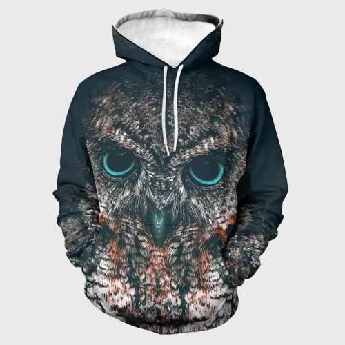Family Matching Hoodie Owl Face Hoodie