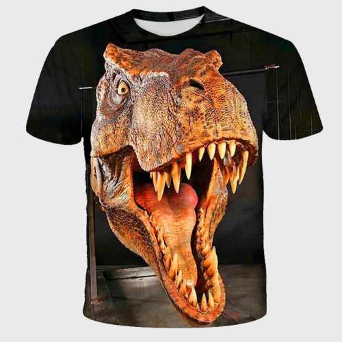 Family Matching T-shirt Black Dinosaur Head T-Shirt