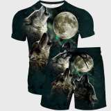 Three Wolf Howling At Moon Shirt Shorts Set