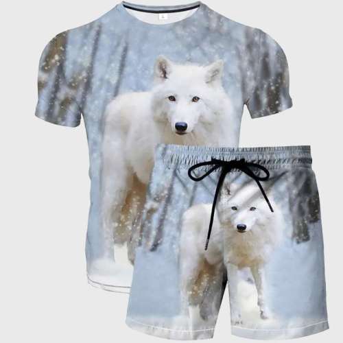 Arctic Wolf Shirt Shorts Set