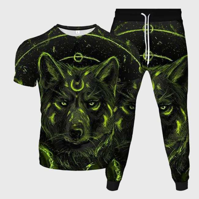 Tribal Wolf Shirt Pant Set