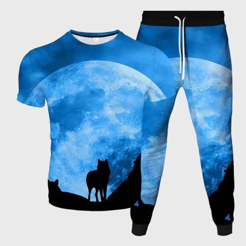 Blue Packs Wolf Moon Shirt Pant Set