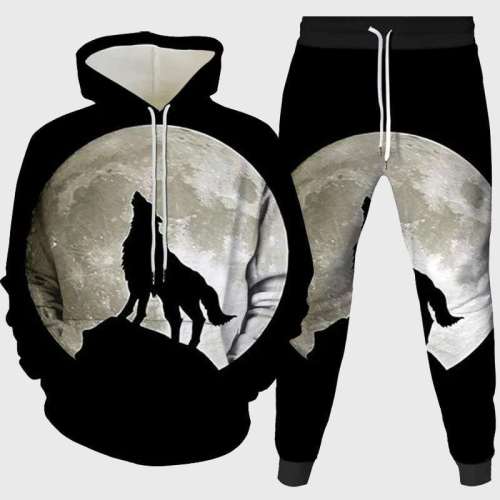 Black Wolf Moon Hoodie Pant Set