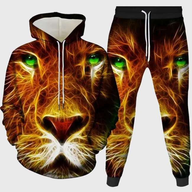 Abstract Lion Hoodie Pant Set