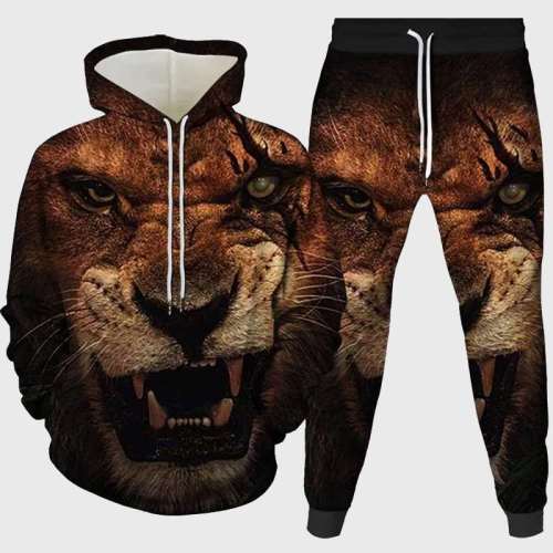Angry Lion Hoodie Pant Set