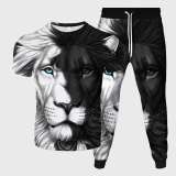 Black White Lion Shirt Pant Set