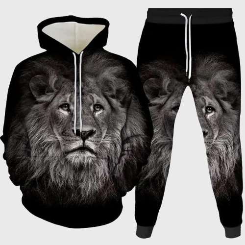 Black Lion Hoodie Pant Set