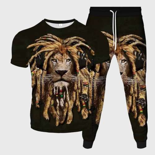 Black Judah Lion Shirt Pant Set