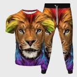 Colorful Lion Head Shirt Pant Set