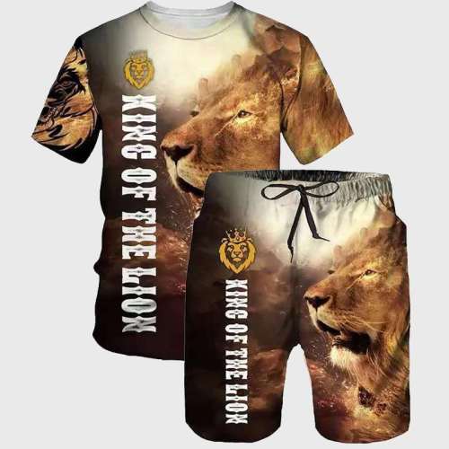 King Of The Lion Shirt Shorts Set