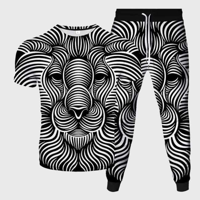 Geometric Lion Shirt Pant Set