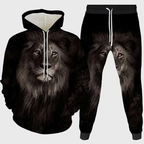 Black Lion Hoodie Pant Set