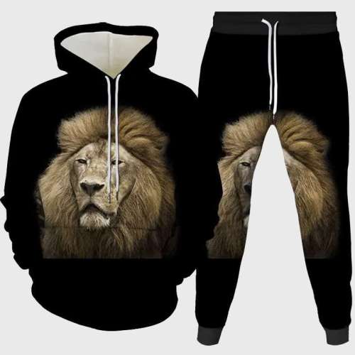 Lion Head Hoodie Pant Set