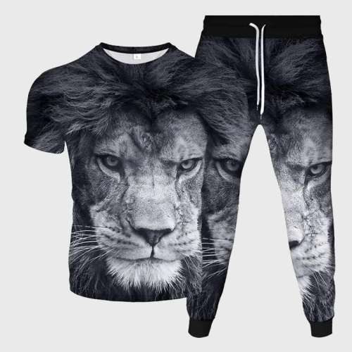 Lion Face Print Shirt Pant Set