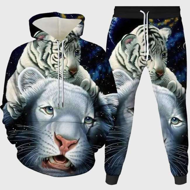 Vintage Tiger Hoodie Pant Set