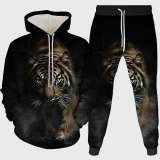 Black Tiger Hoodie Pant Set