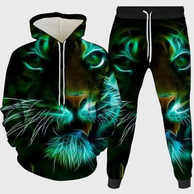 Abstract Tiger Hoodie Pant Set