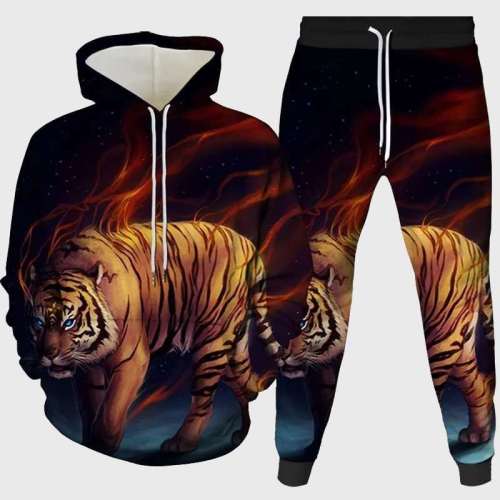 Fire Tiger Hoodie Pant Set