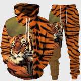 Tiger Pattern Hoodie Pant Set