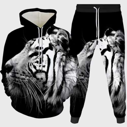 Black Tiger Hoodie Pant Set