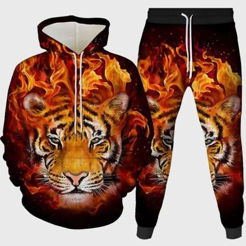 Fire Tiger Hoodie Pant Set