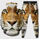 3D Tiger Head Hoodie Pant Set