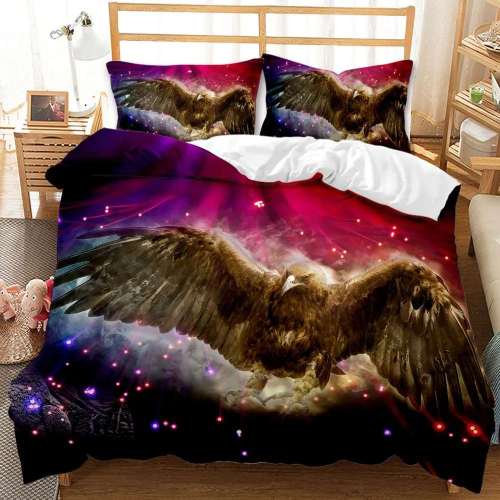 Galaxy Eagle Print Bed Sheets