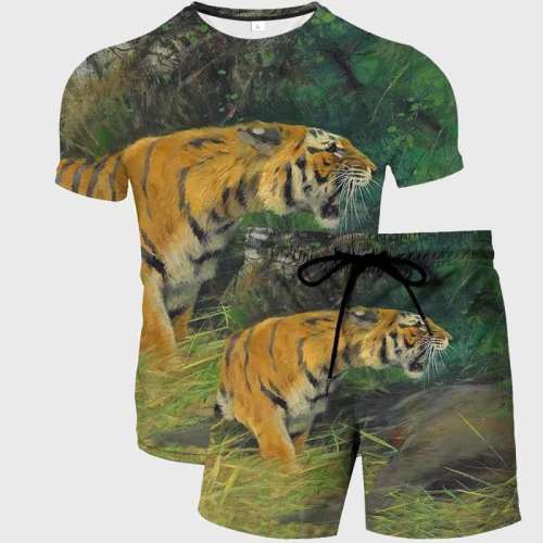 Jungle Tiger Shirt Shorts Set