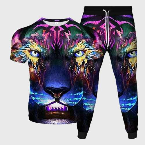 Colorful Tiger Shirt Pant Set